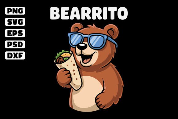 Adorable Teddy Bear Burrito BEARRITO Svg