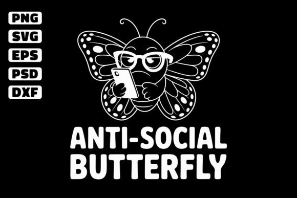 Antisocial Butterfly Svg for Crafts and Graphics