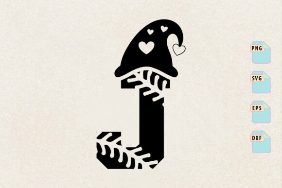 Baseball Christmas Alphabet J Letter SVG for Crafts
