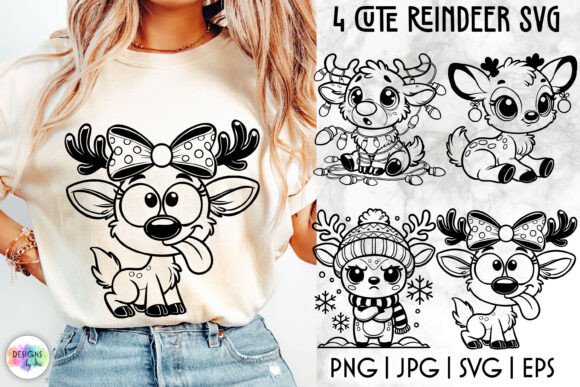 Cute Christmas Reindeer SVG for Crafts and Graphics