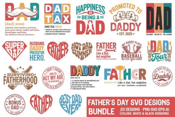 Father's Day SVG - T-Shirt Design Bundle for Graphics and Crafts