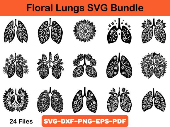 Floral Lungs SVG Bundle: A Versatile Graphics and Crafts Asset