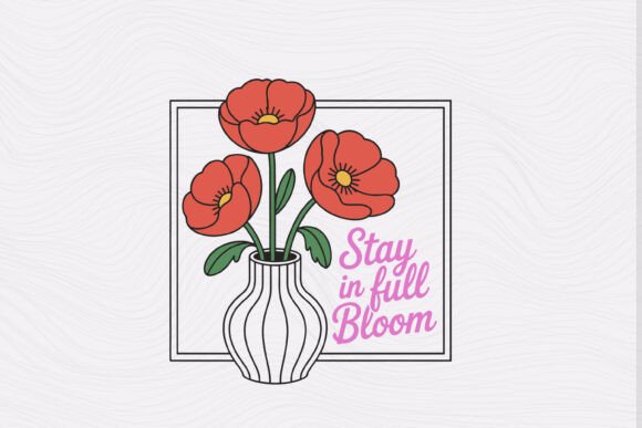 Flower Trendy Hand Drawn Graphics for Crafts