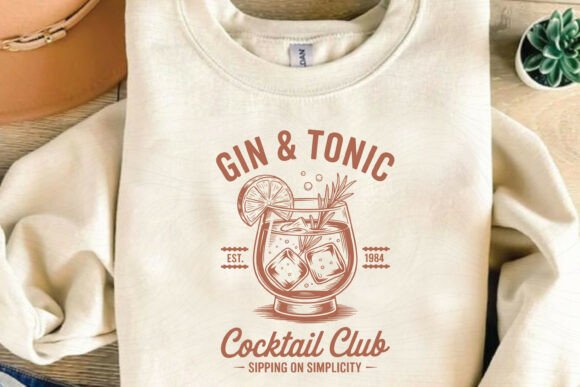 Gin and Tonic Cocktail Club SVG Design for Creative Crafts