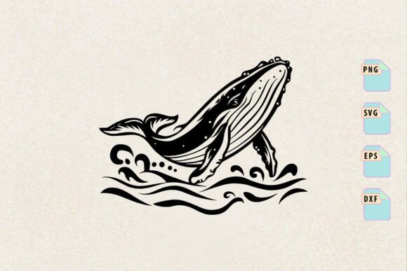 Humpback Whale Svg, Ocean Clipart for Graphics and Crafts