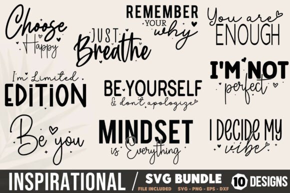 Inspirational Svg Mental Health Bundle for Modern Graphics Crafts