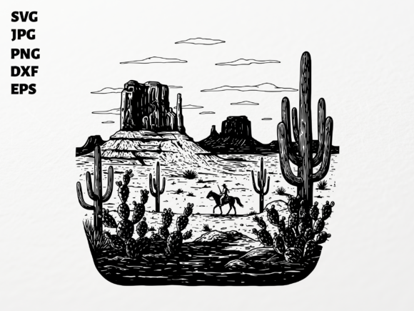 Monument Valley Cowboy SVG: A Versatile Graphics Asset for Crafts