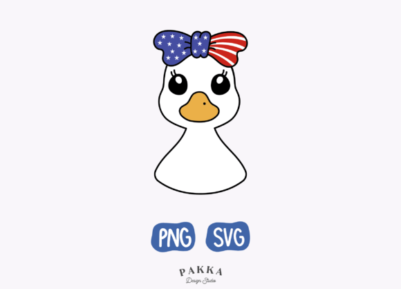 Patriotic Goose Girl with Bow: A Versatile SVG PNG