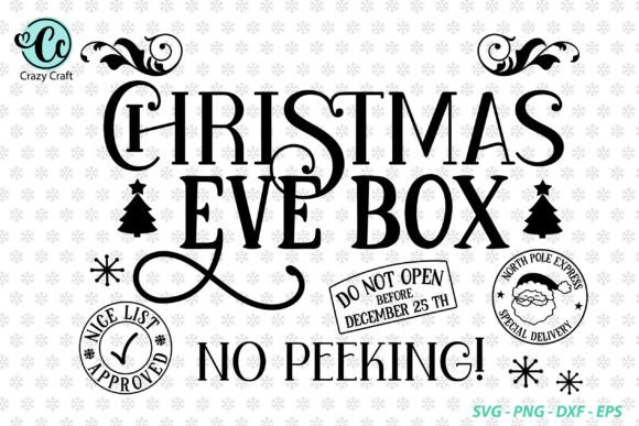 Personalised Christmas Eve Box Svg for Crafts