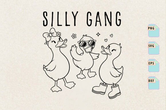 Silly Gang Goose Clipart: A Fun Graphics Asset for Crafts