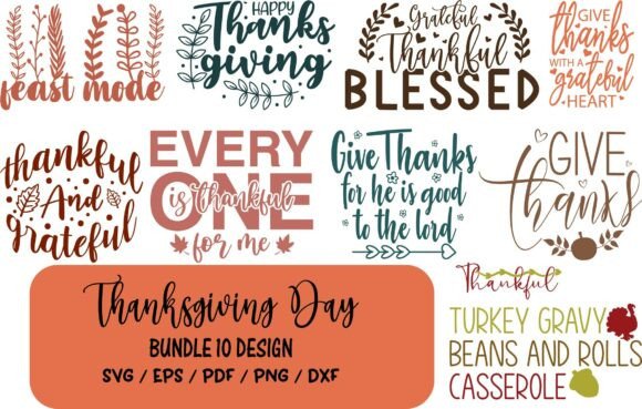 Thanksgiving Day Bundle SVG PNG for Graphics and Crafts
