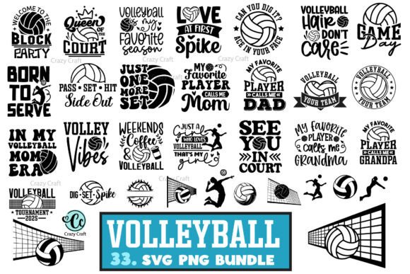 Volleyball Svg Png Bundle: A Perfect Graphics Tool for Crafters